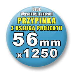 Przypinki 1250 szt. / Buttony Badziki Na Zamówienie / Twój Wzór Logo Foto Projekt / 56 mm.
