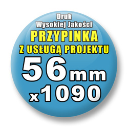 Przypinki 1090 szt. / Buttony Badziki Na Zamówienie / Twój Wzór Logo Foto Projekt / 56 mm.