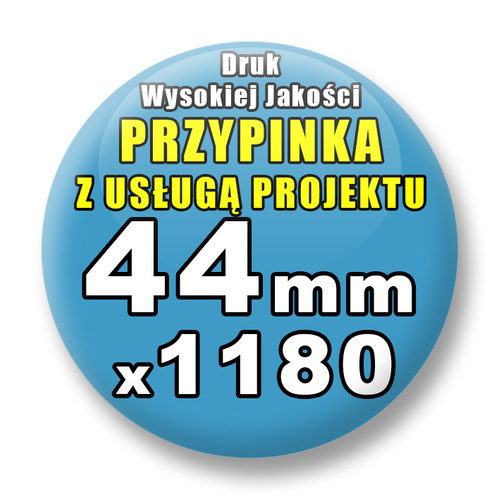 Przypinki 1180 szt. / Buttony Badziki Na Zamówienie / Twój Wzór Logo Foto Projekt / 44 mm.